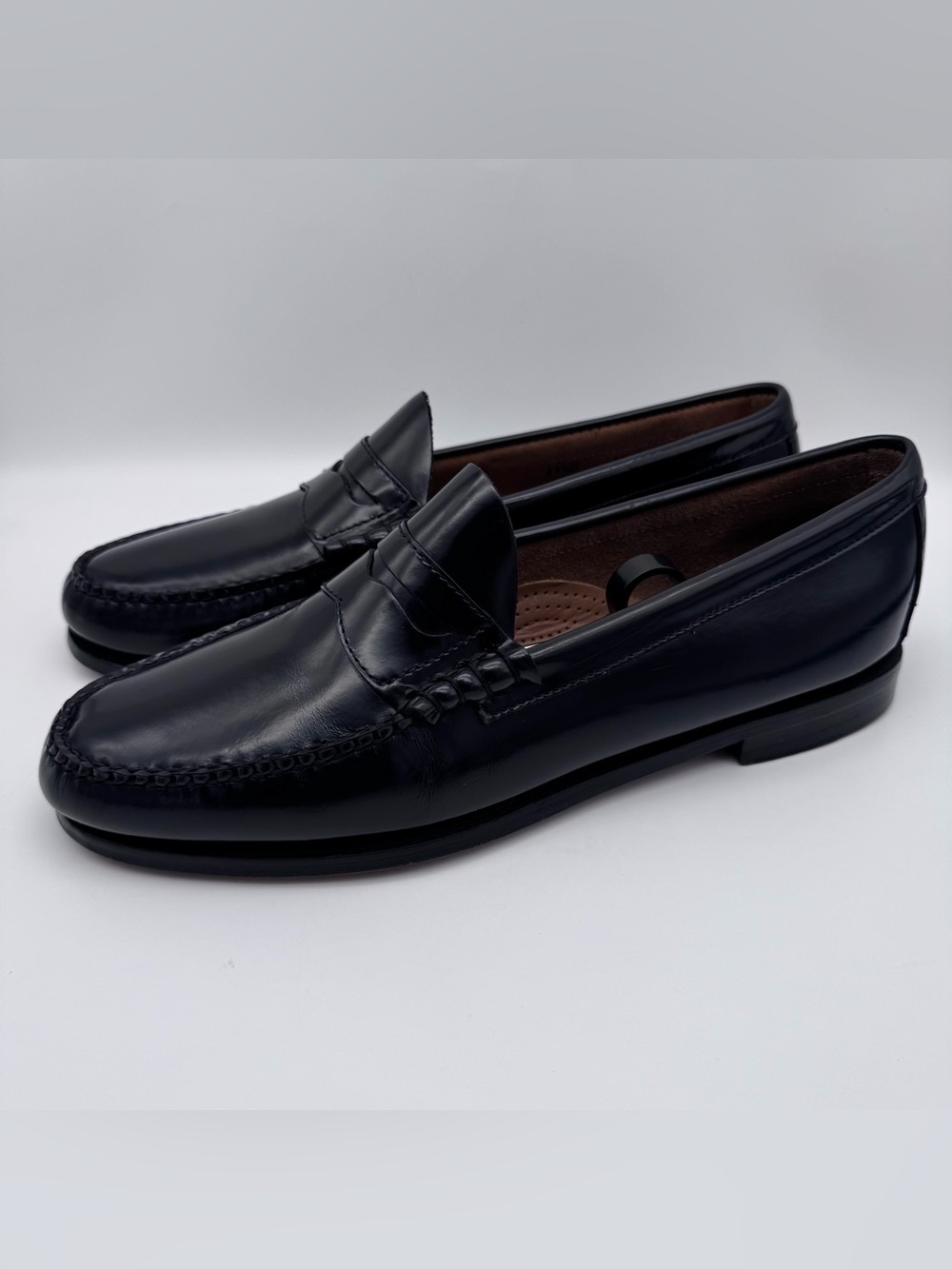 GH Bass Weejuns Bradford Penny Loafers Black Leather Men 11.5 D